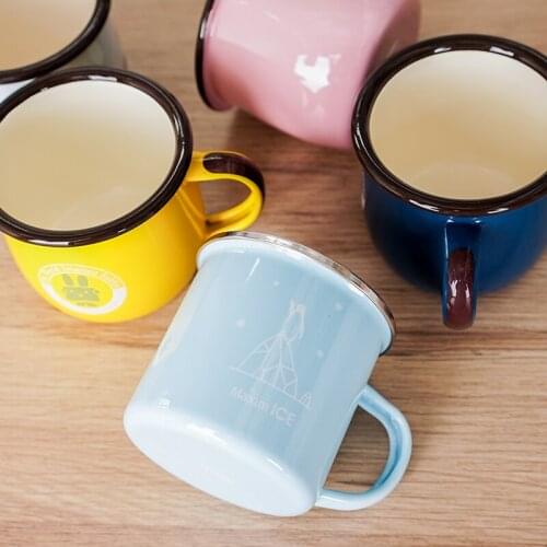 Coffee cup, tea cup, enamel cup, retro old teapot, non ceramic mug