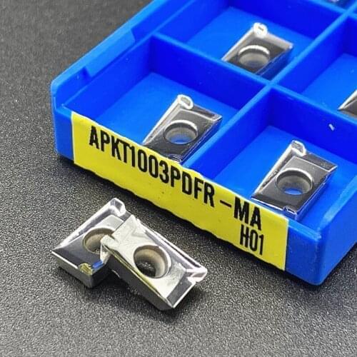 APKT1003 PDFR MA H01 Aluminum Cutter Blade Insert Cutting Tool APKT 1003 Turning Tool CNC Tools AL +TIN Alloy wood