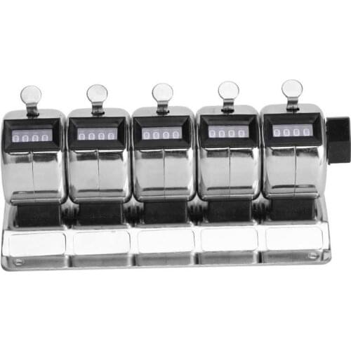 Mechanical Counter Metal Manual Clicker 4-Digit 5 Units Stainless Steel Tally Hardware Tools Tally Counter
