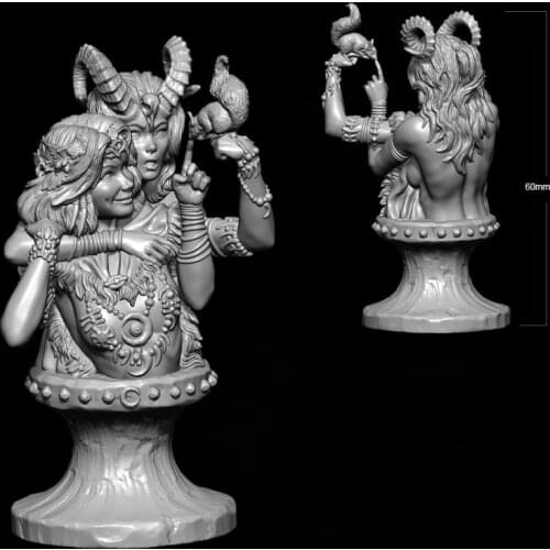 60mm Resin Model Goat Girl Princess Girl 3D Printing Figure Unpaint No Color RW-003