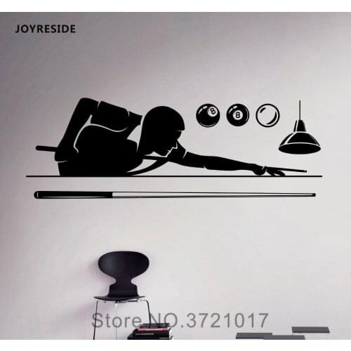 JOYRESIDE Billiard Pool Wall Sport Decals Vinyl Sticker Poolroom Living Room Boy Home Design Interior Decoration Art Mural A1578