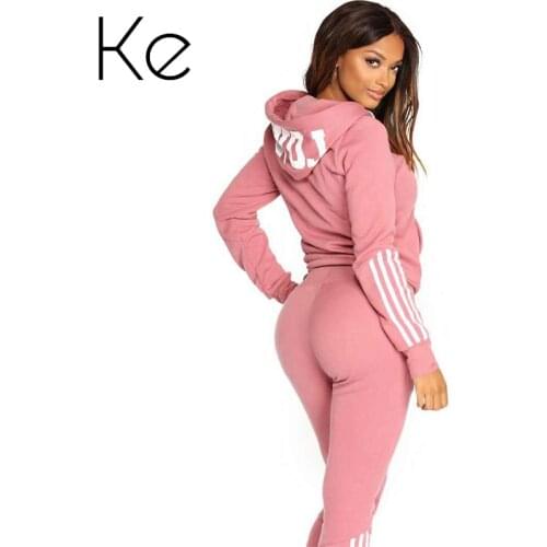Ke 2021 new womens sports suit fall/winter long-sleeved sweater sweatpants sexy long-sleeved sport set tracksuit women