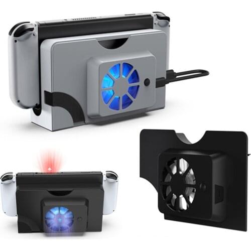 New For Nintendo Switch OLED Charge Stand Cooling Fan Radiator For Switch OLED Version Charger Station With USB Type-C Cable