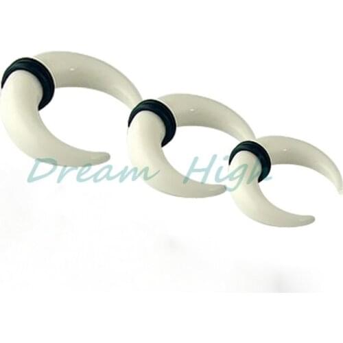 NewStyle UV Acrylic Ear Piercing white Crescent Ear Expander Fashion Earring for women 100PCS/LOT Free Shipping Promotional