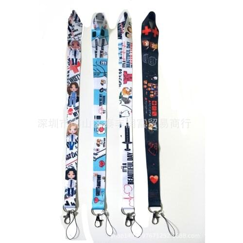 Wholesales 30 Pieces/lot High Quality Greys Anatomy Cartoon Keychains Neck Lanyard Mobile Phone Strap Nurse ID Card Holder
