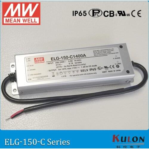 Original Mean well ELG-150-C1050A LED driver 525~1050mA 72~143V 150W PFC IP65 current adjustable Meanwell power supply ELG-150-C