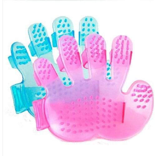 Bath Gloves Brush Bath Massage Transparent Dog Comb Puppy Cat Cleaning Comb Massage Bath Glove Wash Head Scalp