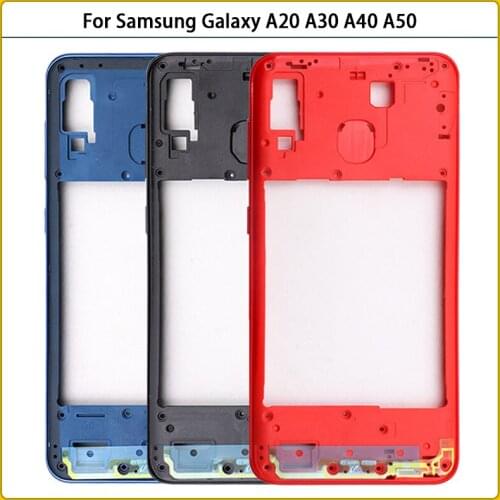 For Samsung Galaxy A20 A30 A40 A50 Plastic Middle Frame Housing Case A205 A405 A305 A505 Middle Frame Bezel Middle Plate Replace