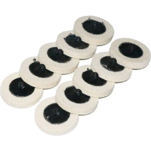 3inch Roloc Style 2" Compressed Wool Felt Quick Change Disc 10pc Polishing Buffing Pads Wheels