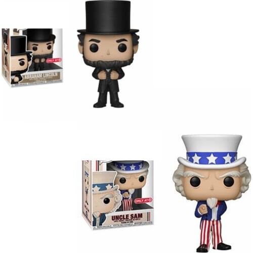POP Action Model Dolls Uncle Sam #12 Icons American History Abraham Lincoln #10 Figure Collectible Model Toy Car Decoration