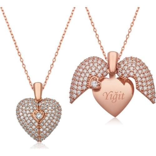 Silverlina Silver Heart Glaze Necklace