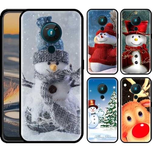 Merry Christmas Snowman Silicone Phone Case for Nokia 7.2 8.3 5G 5.4 5.3 3.4 2.4 1.4 G10 G20 C3 C10 C20 C30 X10 X20 XR20 Cover