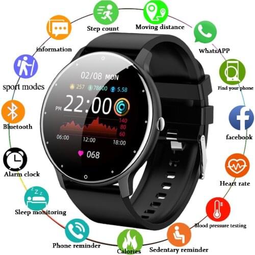 LIGE 2021 New Men Smart Watch Real-time Activity Tracker Heart Rate Monitor Sports Women Smart Watch Men Clock For Android IOS