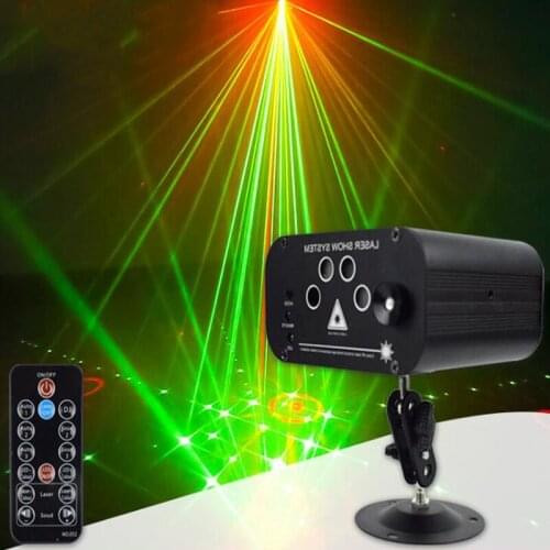 5-Hole 128 Pattern LED Disco Light RGB Laser Laser Projection Lamp Stage Lighting Effect Stroboscope Family Party KTV Lighting