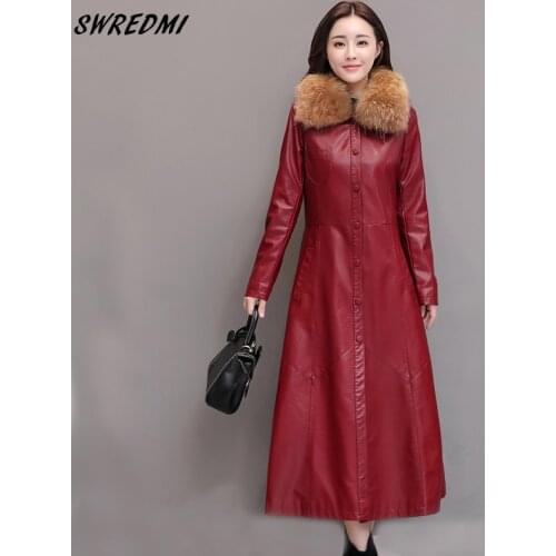 SWREDMI Women's Leather Jackets With Fur