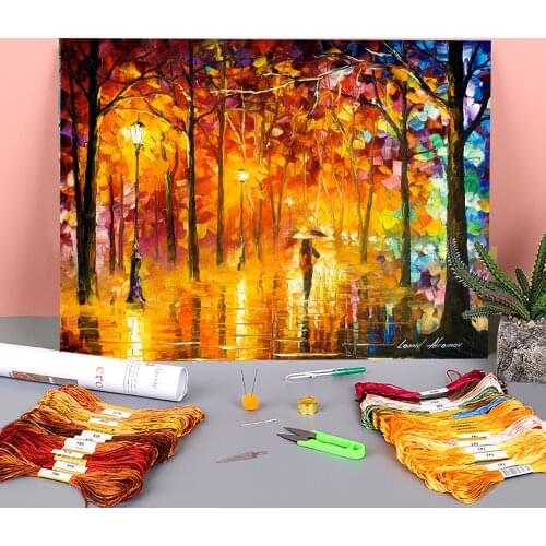 Signals Love Printed Fabric 11CT Cross-Stitch DIY Embroidery Full Kit DMC Threads Handiwork Painting Hobby Craft Mulina