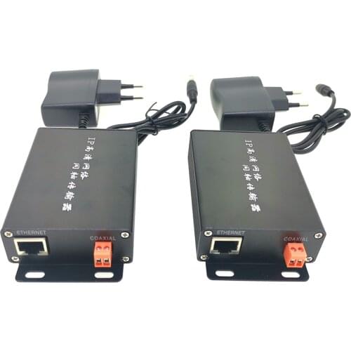 1pair with Power adapter Ethernet Extender over twisted pair converter 2KM for IP cameras IP video transmitter over twisted pair