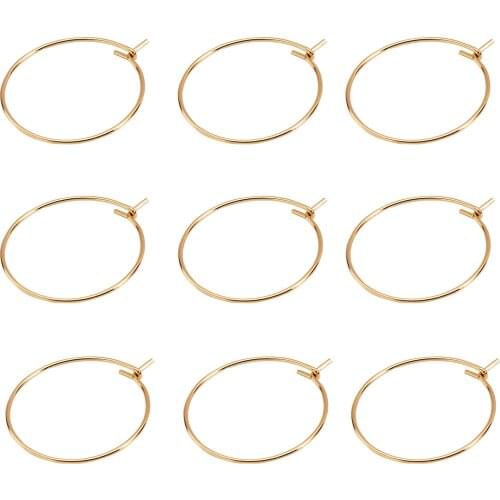 100Pcs/set Stainless Steel Hoops Earrings Findings Gold Silver Color Big Circle Ear Wire Hoops Earring For DIY Jewelry Making
