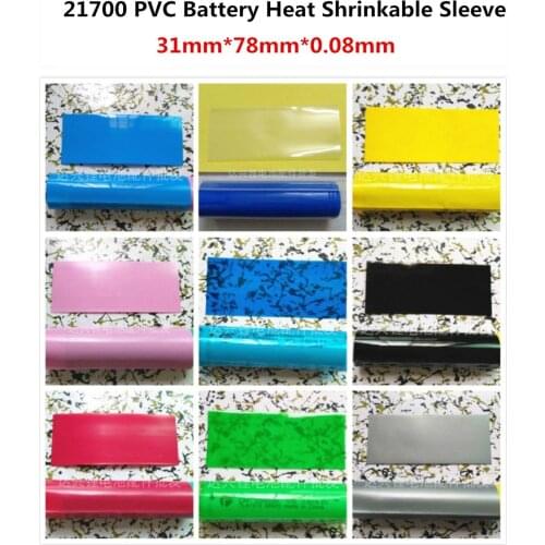 500Pcs 21700 PVC Battery Heat Shrinkable Sleeve Casing Heat Shrinkable Sleeve Insulation Battery Cover PVC Heat Shrinkable Film