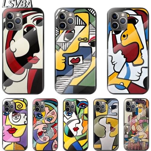 Picasso Abstract Art For Apple iPhone 12 11 8 7 6 6S XS XR SE X 2020 Pro Max Mini Plus Tempered Glass Cover Phone Case