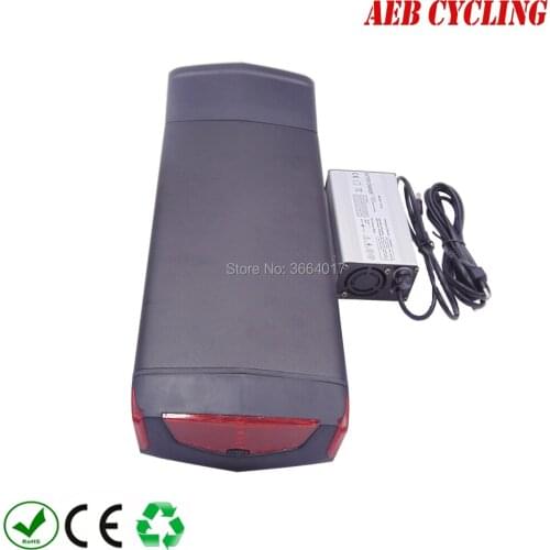 EU US no taxes free shipping 36V 10Ah RB3 rear rack battery Li-ion rechargeable battery pack for ebike with charger