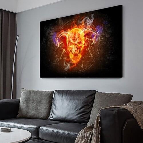 Animation Art Canvas Painting Skull Picture Wall Art Poster Living Room Cartoon Poster Bedroom Decor Wall Pictures Modern Art