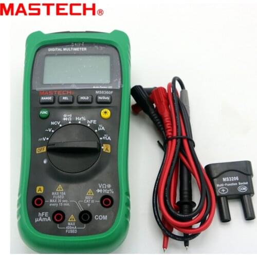 MASTECH MS8360F Auto Range Digital Multimeter Frequency Capacitor NCV hFE tester