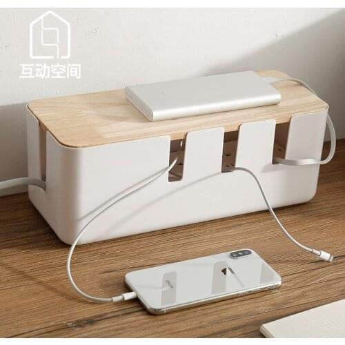 Wood small house cable socket organizer Keep out Desktop decoration Prevent to get an electric shock Creative design