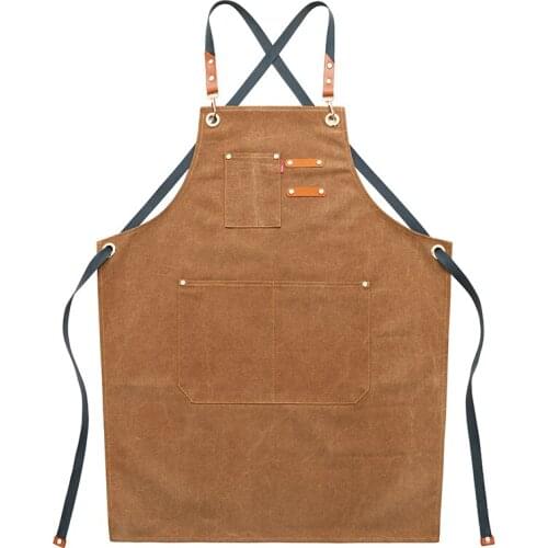 Denim Canvas Apron Milk Tea Cake Shop Barista Baking Manicure Restaurant Work Clothes for Men and Women Korean Fashion