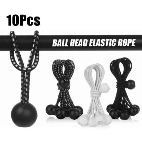 10Pcs Bungee Elastic Rope Ball Bungee Pack Shock Elastic Tie Loop Cord Outdoor Tent Fixing Securing Trailer Backpack Accessory