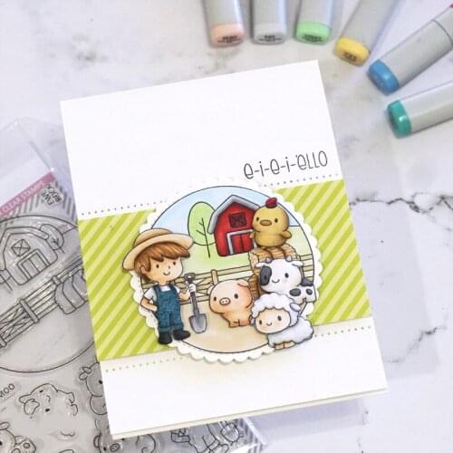 Farmer House Trunk Goat Pond Straw Metal Cutting Dies Corresponding Clear Transparent Stamp Scrapbooking For Card Making