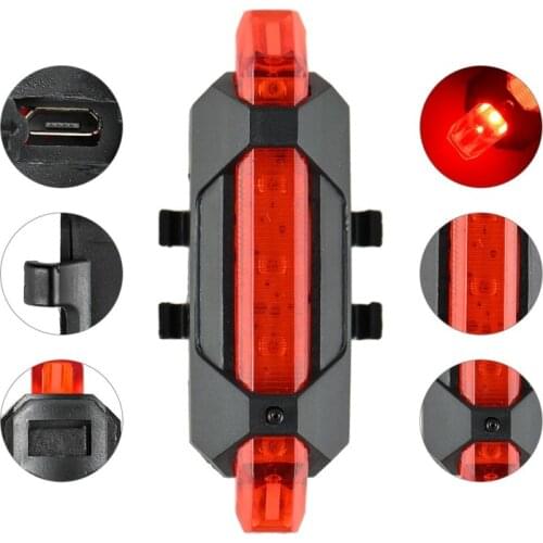 Zacro Bike Bicycle light LED Taillight Rear Tail Safety Warning Cycling Portable Light, USB Style Rechargeable or Battery Style