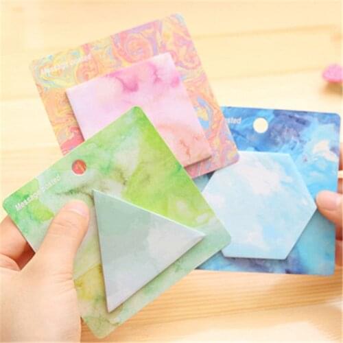 Stationery creative shape convenient paste personalized painting N times paste message notes geometry memo book