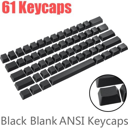 Mayitr 1pc Black High Quality 61 Keycaps Set Blank PBT Keybord Keyless Caps For MX Switches Mechanical Keyboards