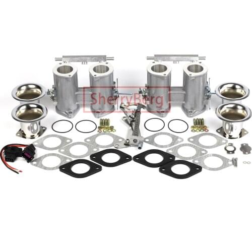 SherryBerg 42Dcoe 42 Dcoe 42mm EMPI Twin 42mm Throttle Bodies+ Linkage+TPS + Air Horns for Weber/Dellorto/Solex DCOE/DHLA Carb