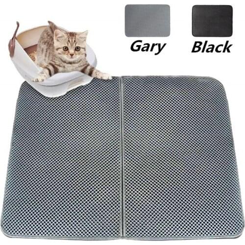 EVA Double-layer Cat Litter Box Mat Nonslip Kitten Litter Tray Mats Waterproof Bottom Layer Puppy Cat Feeding Pad Easy Cleaning