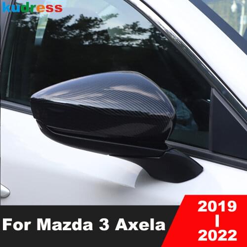 For Mazda 3 M3 Axela 2019 2020 ABS Carbon Fiber Car Rearview Mirror Cover Trim Rear View Mirrors Frame Sticker Accessories