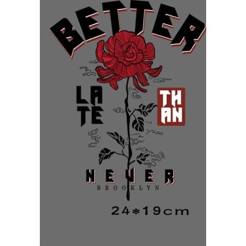 Rose Flower Iron On Stickers Washable Appliques A-level Patches Heat Transfer For T-shirt DIY Accessory Clothes Decor