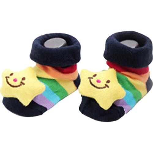 Newborn Baby Girls Boys 3D Cartoon Print Floor Socks Anti-Slip Winter Warm Infant Toddler Socks Clothing 12 Colors 0-12M