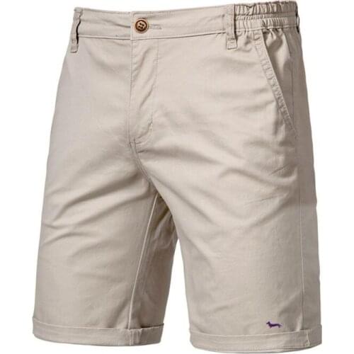 New Men Summer Bermuda Casual Shorts Solid 97%Cotton Pants Embroidery Harmont Middle Waist Blaine Pant