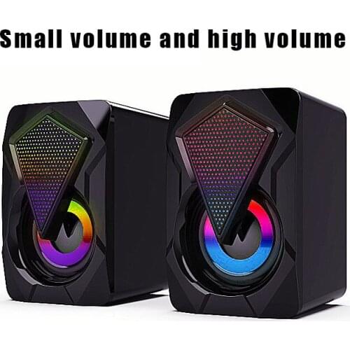 Newly Portable Computer Speaker USB Mini Colorful LED Speaker for Desktop Computer Creative Computer Accessories