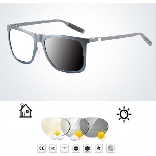 AL-MG Titanium Alloy Square Oversized Photochromic Grey Reading Glasses +0.75 +1 +1.25 +1.5 +1.75 +2 +2.25 +2.5 +2.75 To +4