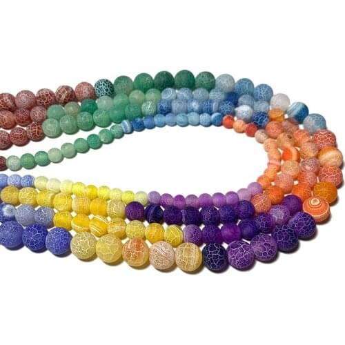 Wholesale 7 Chakras Round Natural Stone Beads Seven Colors Weathering Agates For Jewelry Making Diy Bracelet Handmade 6/8/10MM
