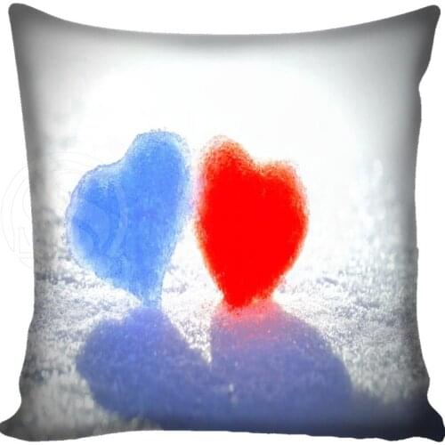 Custom Home Bed Decorative Pillowcase love heart Comfortable soft square zipper Pillow Cover