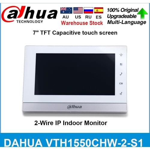 Dahua Original VTH1550CHW-2-S1 2-Wire IP Indoor Monitor 7" TFT Capacitive Touch Screen Alarm Integration for Intercom Systems