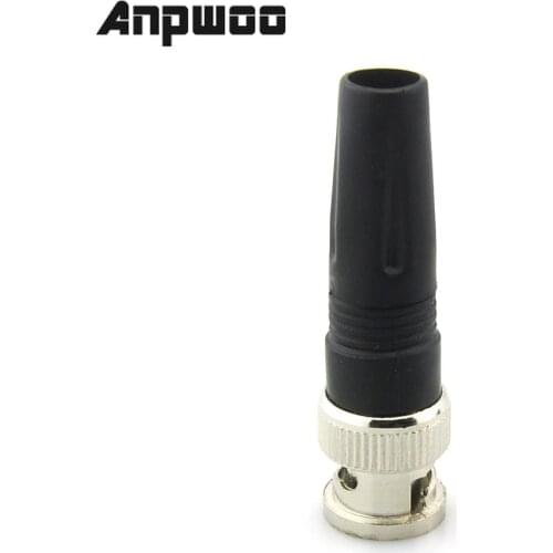 ANPWOO Solderless BNC Male Straight Angle Plug Connector pin for CCTV Camera