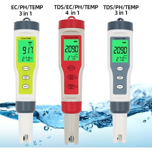 PH ORP Meter PC-101 Chlorine Meters TDS Salinity Testers EC Temp Water Quality Monitor Test Tool Filter for Aquarium Pool