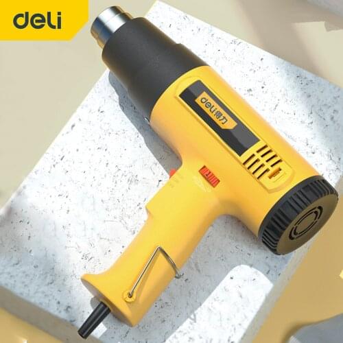 DELI Hot Air Gun Car Film Baking Gun Adjustable Wind Speed and Temperature Hot Air Tube Film Blowing Machine File Power Tool