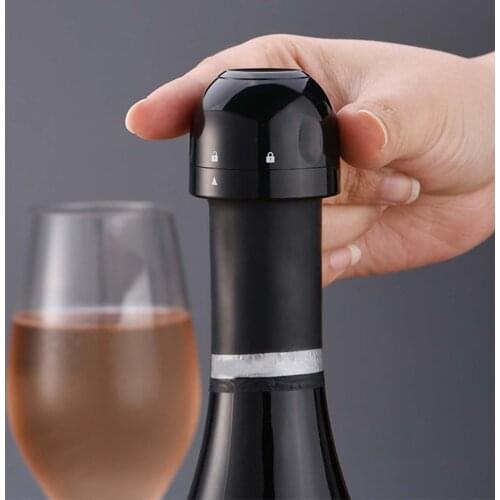 Wine Bottle Stopper Food Grade Bar Tool Mini Seal Black Champagne Stopper for Home