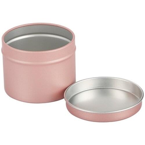 Empty Cosmetic Cream Container Round Tin Metal Box Rose Gold Aroma Perfume Pot Tea Food Storage Box 100ML Aluminum Candle Jars